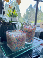 Load image into Gallery viewer, Rainbow Sprinkle Candles. The perfect birthday gift item. Fun and festive, these colourful candles will bring a smile to anyone