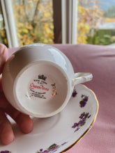 Load image into Gallery viewer, Purple Floral Vintage Teacup