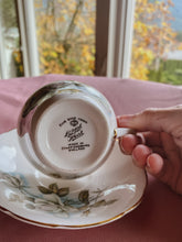 Load image into Gallery viewer, White and Blue Rose Vintage Teacup