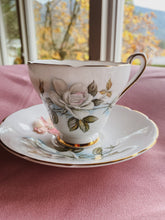 Load image into Gallery viewer, White and Blue Rose Vintage Teacup
